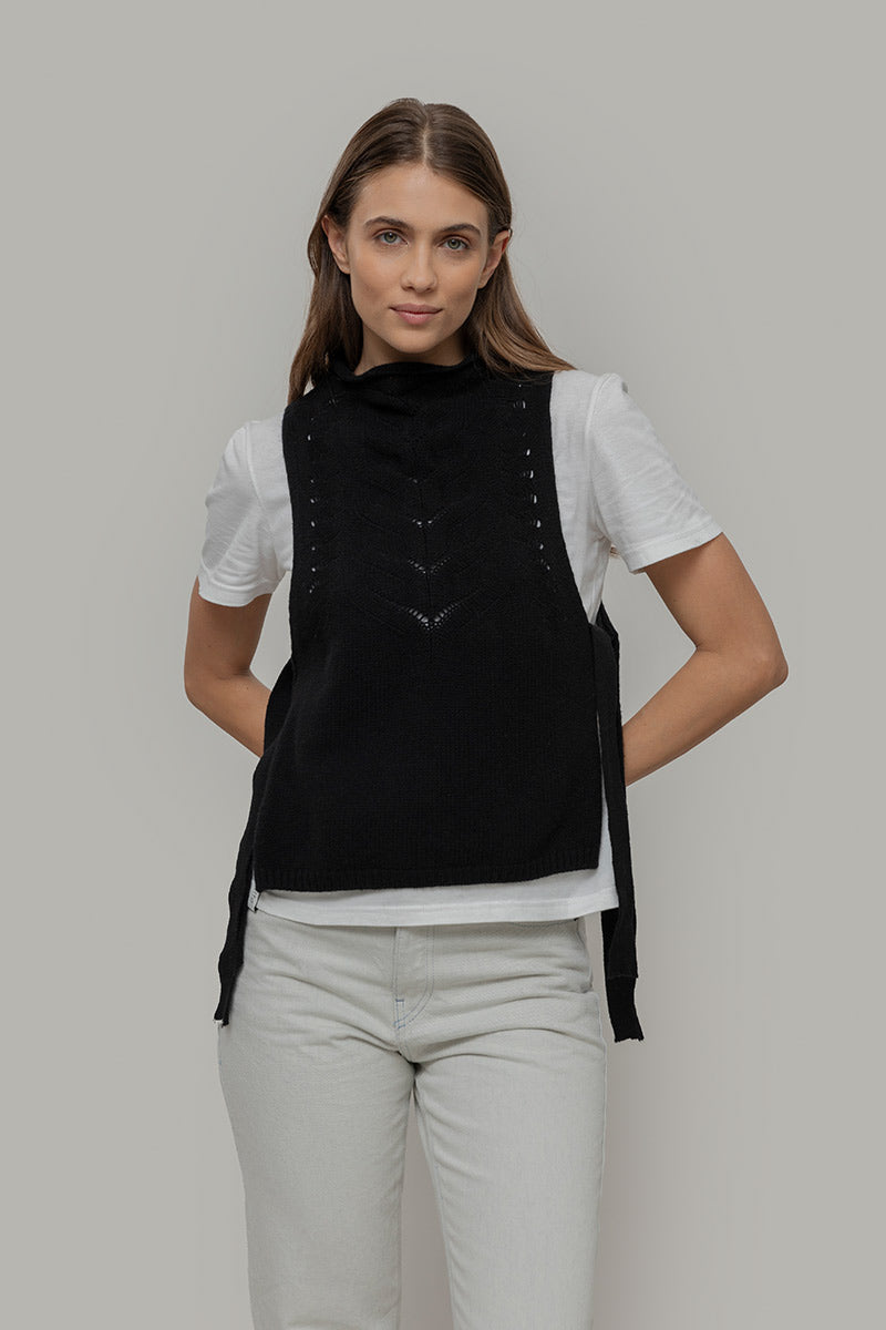 Gilet Donna Lana Rigenerata Pettorina Aperta Rebecca - Rifò Lab Moda circolare made in Italy