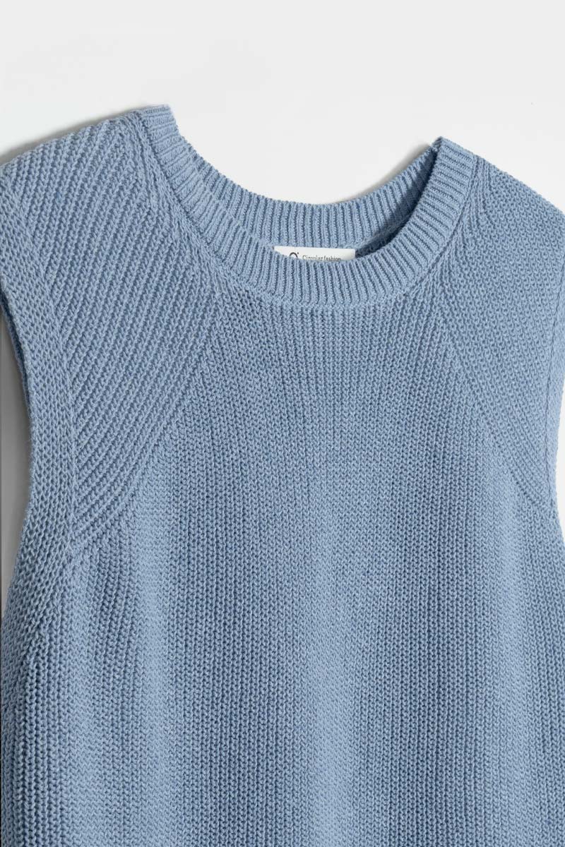 Gilet Donna Cotone Rigenerato Adelaide Blu Indigo