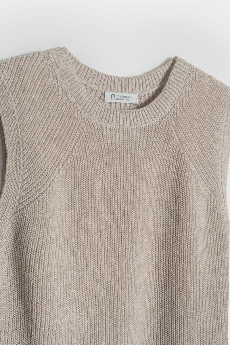 Gilet Donna Cotone Rigenerato Adelaide Beige