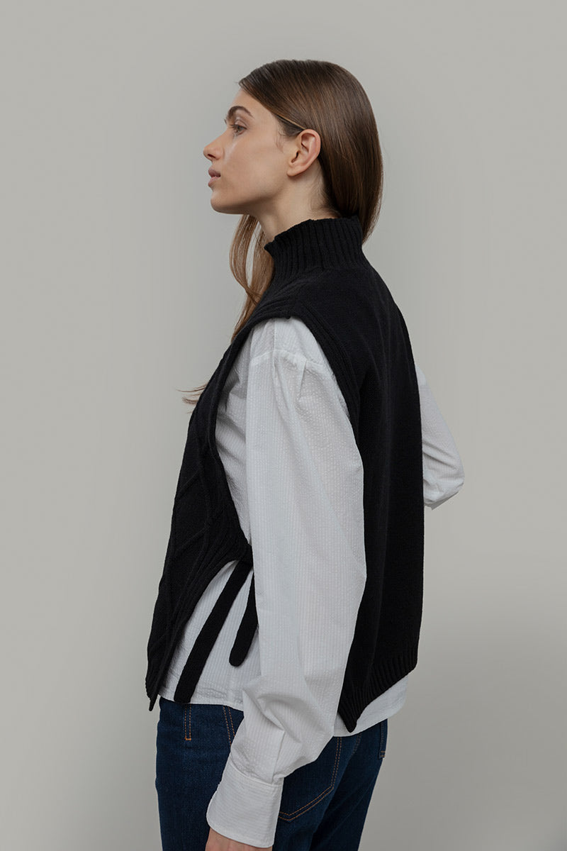 Pettorina Lana Rigenerata Gilet Aperto Donna Delia - Rifò Lab Moda circolare made in Italy
