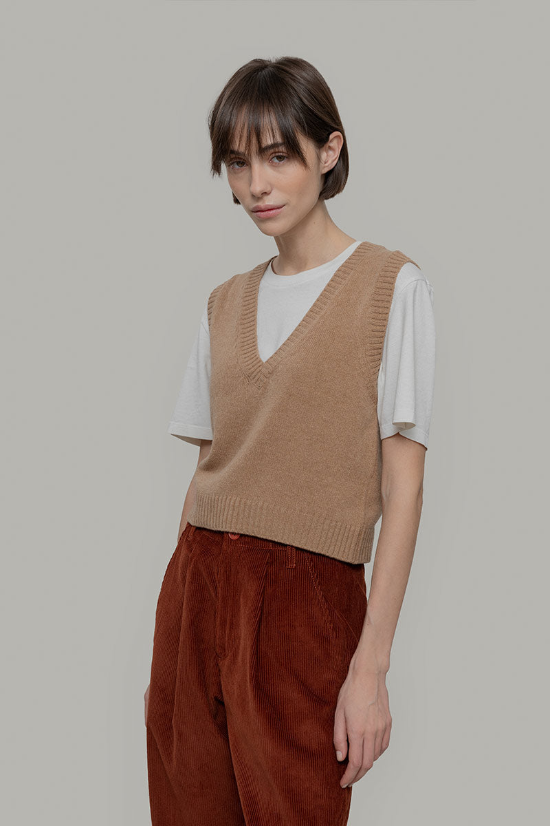 Gilet Donna Scollo V Lana Melania - Rifò Lab Moda circolare made in Italy