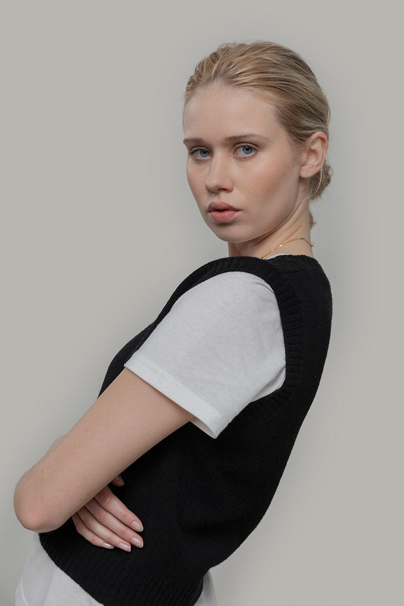 Gilet Donna Scollo V Lana Melania - Rifò Lab Moda circolare made in Italy