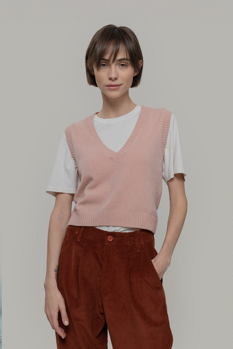 Gilet Donna Scollo V Lana Melania - Rifò Lab Moda circolare made in Italy