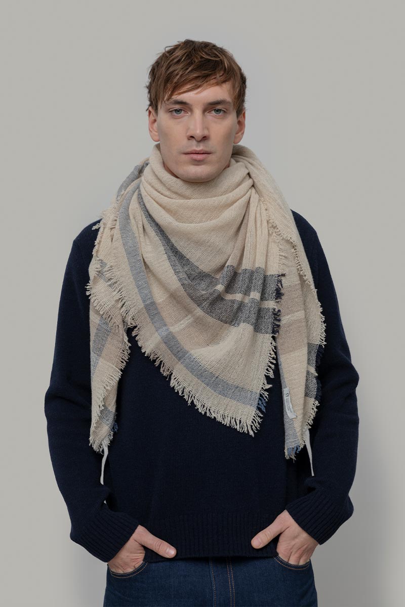 Kefiah Pashmina Donna Uomo Cashmere Rigenerato Clori - Rifò Lab Moda circolare made in Italy