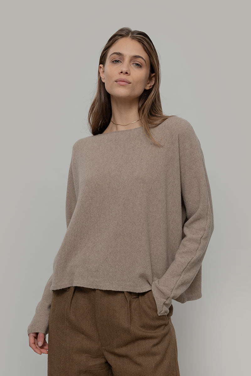 Maglia Donna Cashmere Rigenerato Dorotea Rifò Moda Circolare Made in Italy - Beige