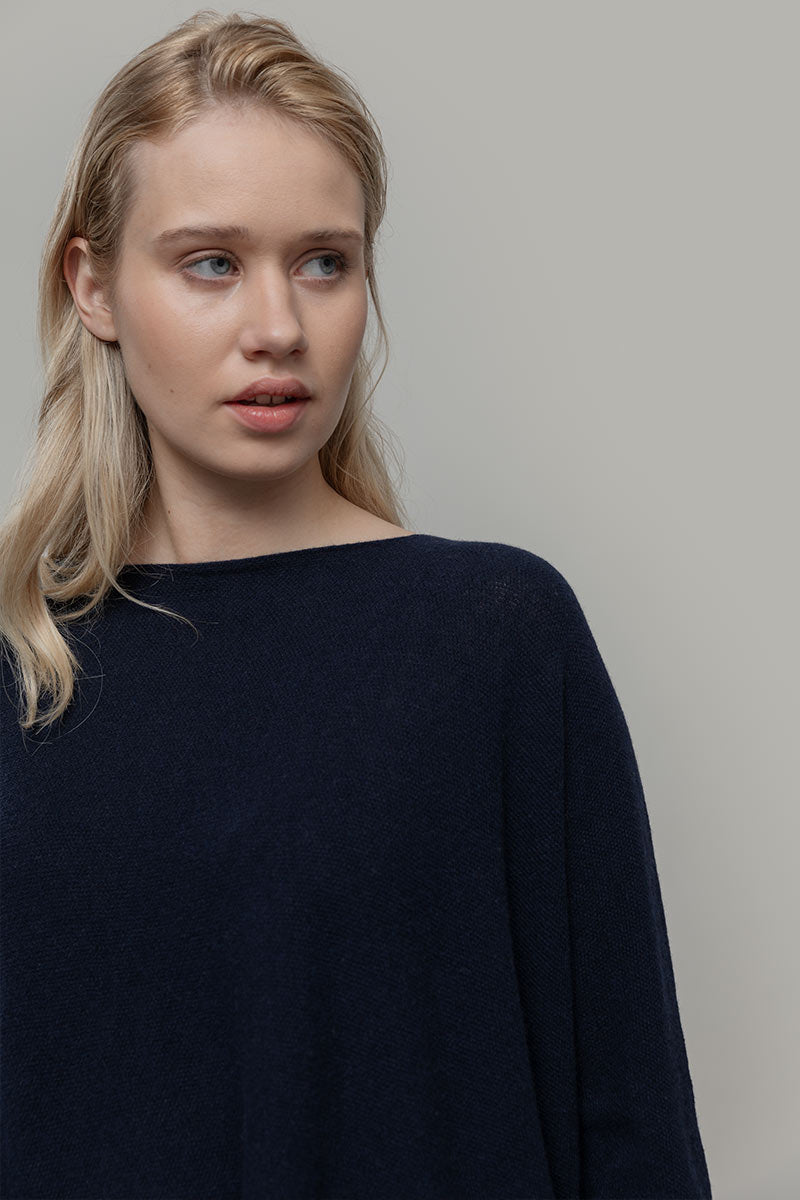 Maglia Donna Cashmere Rigenerato Dorotea Rifò Moda Circolare Made in Italy - Blu