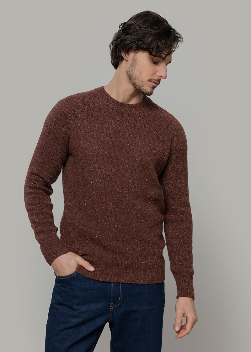 Maglia Girocollo Unisex Cashmere Rigenerato Alfredo Arancio Corten - Rifò Lab Moda circolare made in Italy