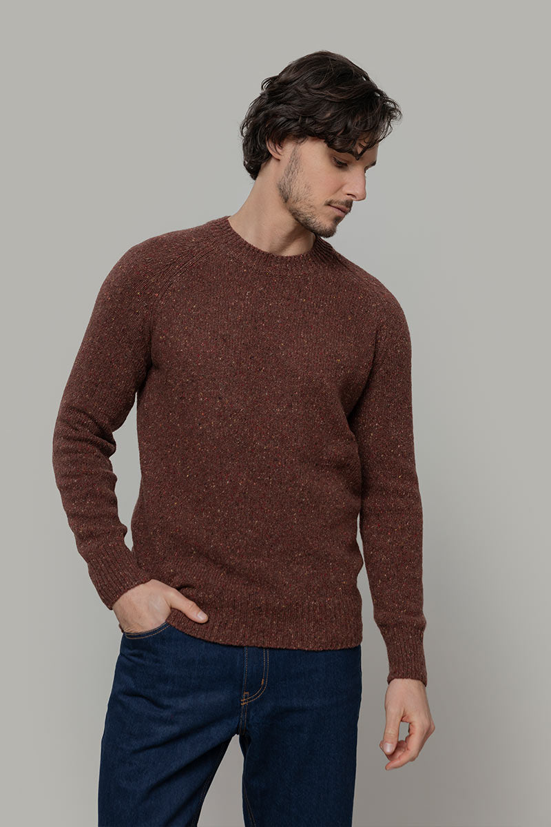 Maglia Girocollo Unisex Cashmere Rigenerato Alfredo Arancio Corten - Rifò Lab Moda circolare made in Italy