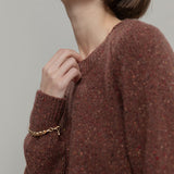 Maglia Girocollo Unisex Cashmere Rigenerato Alfredo Arancio Corten - Rifò Lab Moda circolare made in Italy