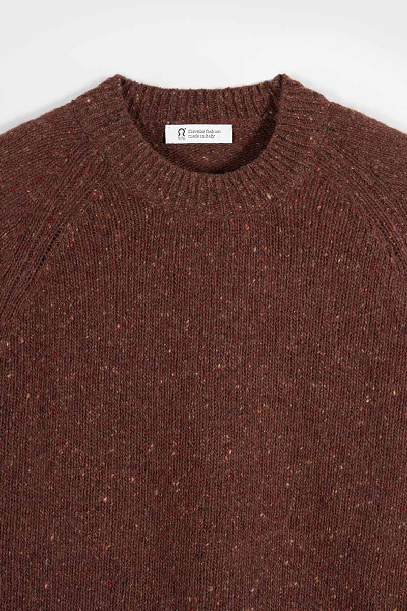 Maglia Girocollo Unisex Cashmere Rigenerato Alfredo Arancio Corten - Rifò Lab Moda circolare made in Italy