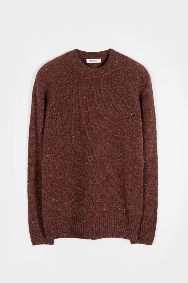 Maglia Girocollo Unisex Cashmere Rigenerato Alfredo Arancio Corten - Rifò Lab Moda circolare made in Italy