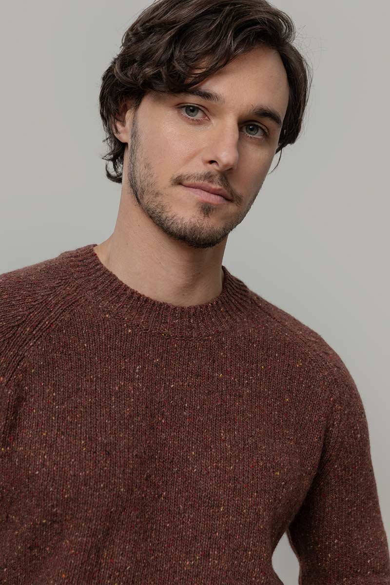 Maglia Girocollo Unisex Cashmere Rigenerato Alfredo Arancio Corten - Rifò Lab Moda circolare made in Italy