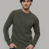 Maglia Girocollo Unisex Cashmere Rigenerato Alfredo Verde - Rifò Lab Moda circolare made in Italy