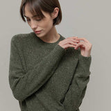 Maglia Girocollo Unisex Cashmere Rigenerato Alfredo Verde - Rifò Lab Moda circolare made in Italy