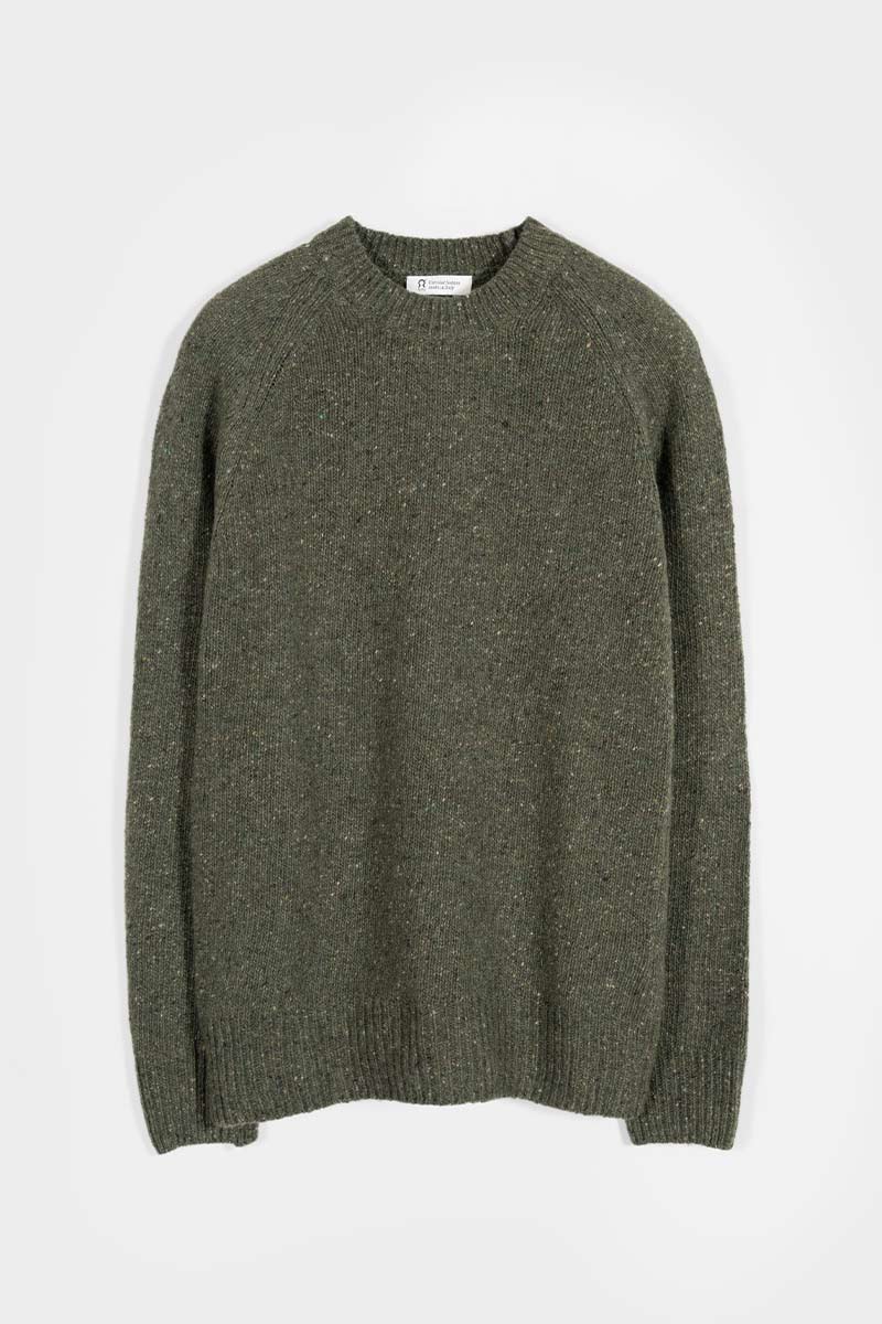 Maglia Girocollo Unisex Cashmere Rigenerato Alfredo Verde - Rifò Lab Moda circolare made in Italy