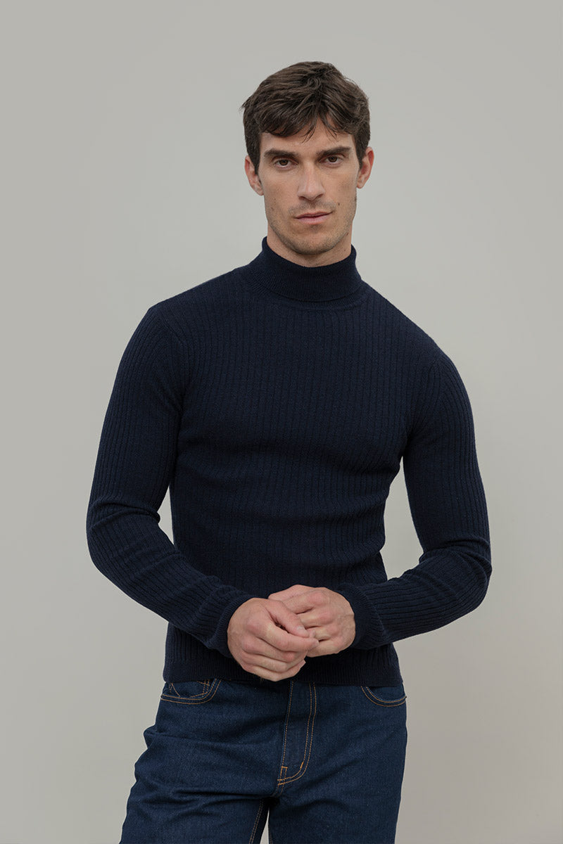 Maglione Collo Alto Cashmere Leggero Uomo - Rifò Lab Moda circolare made in Italy