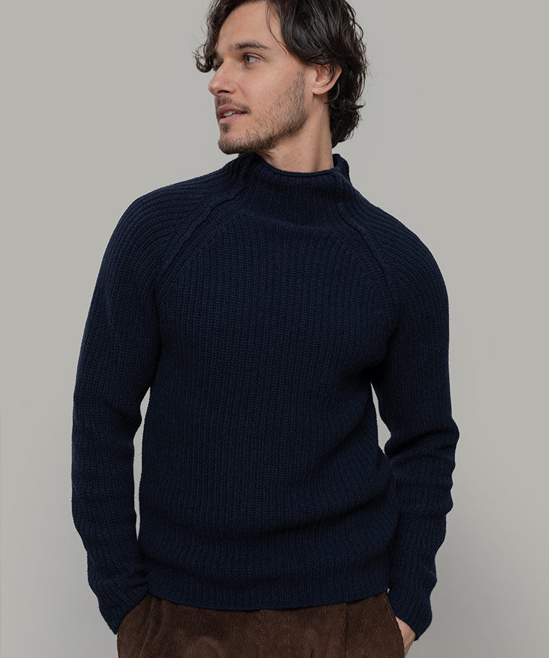 Maglione Collo Alto Unisex Lana Rigenerata Corrado - Rifò Lab Moda circolare made in Italy