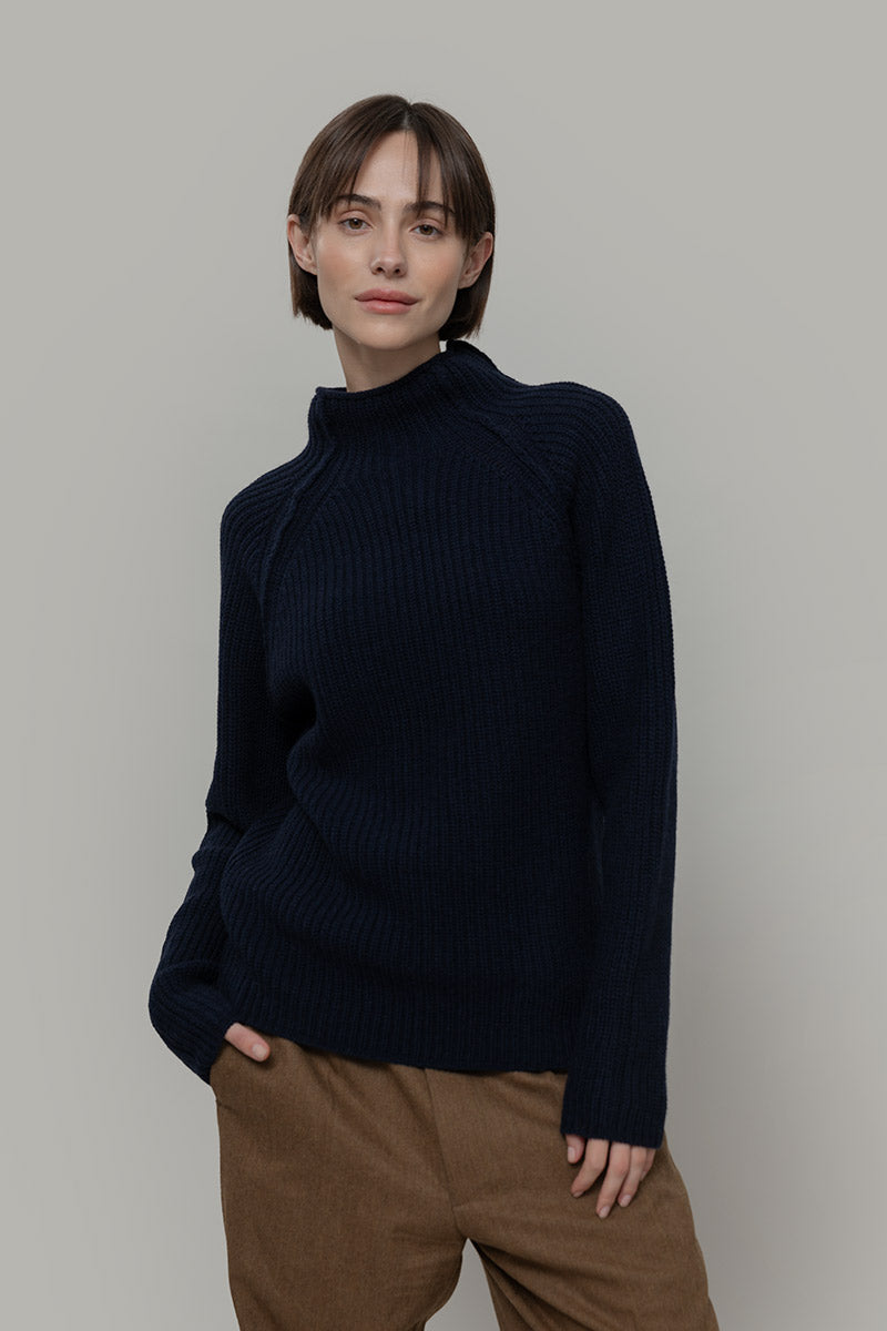 Maglione Collo Alto Unisex Lana Rigenerata Corrado - Rifò Lab Moda circolare made in Italy