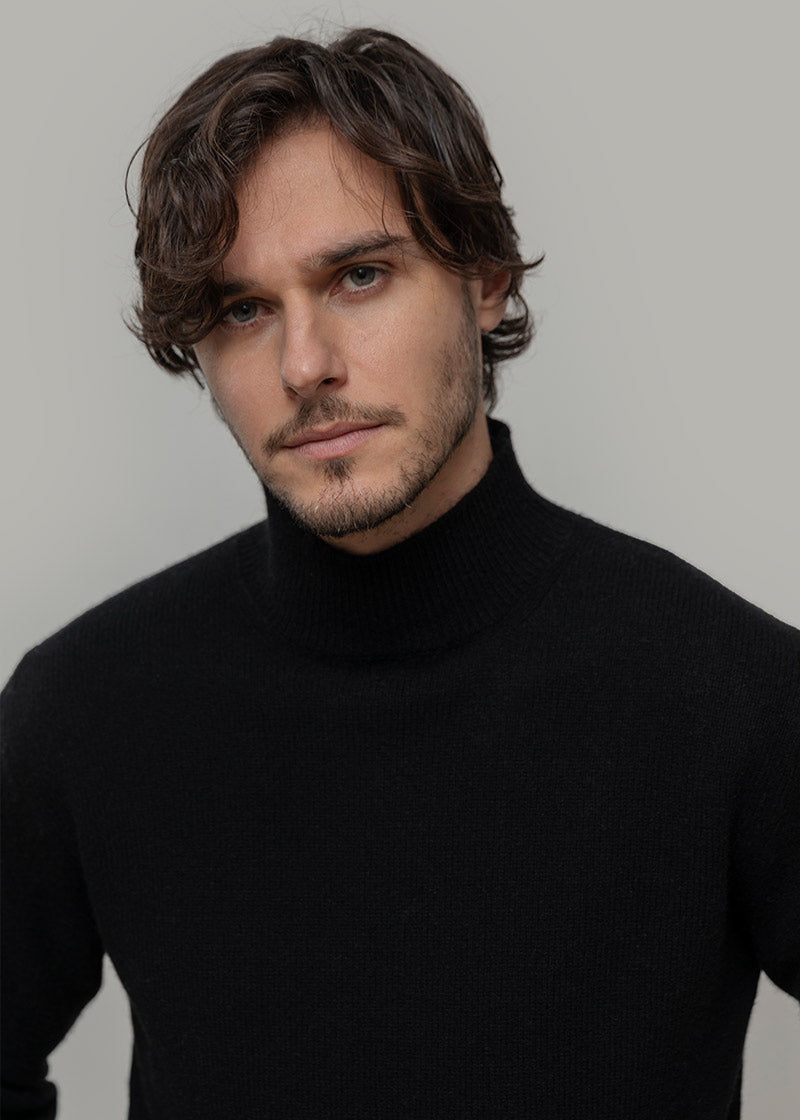 Nero Ardesia | Maglia Uomo Cashmere Rigenerato Clemente