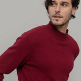 Maglia Collo Alto Uomo Cashmere Rigenerato Clemente Rosso - Rifò Lab Moda circolare made in Italy