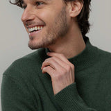 Maglia Collo Alto Uomo Cashmere Rigenerato Clemente Verde