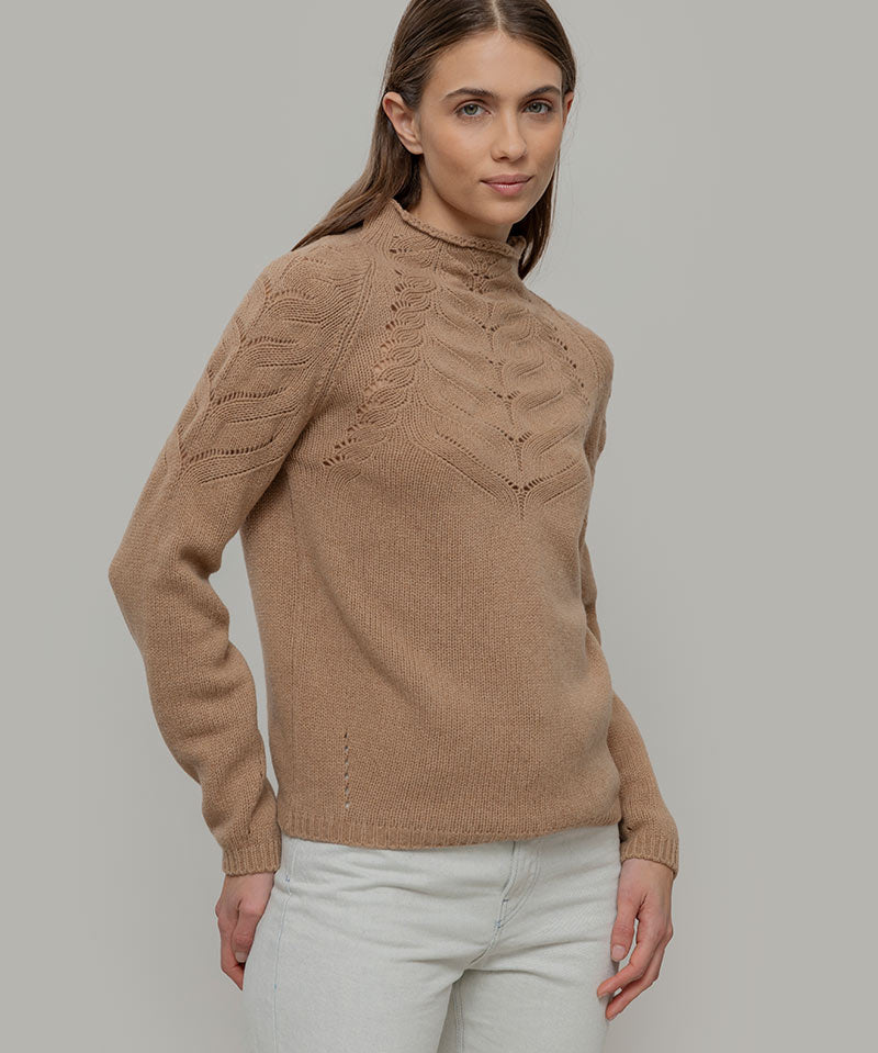 Maglia Donna Lana Corinna Maglione con Trecce Lana Rigenerata - Rifò Lab Moda circolare made in Italy