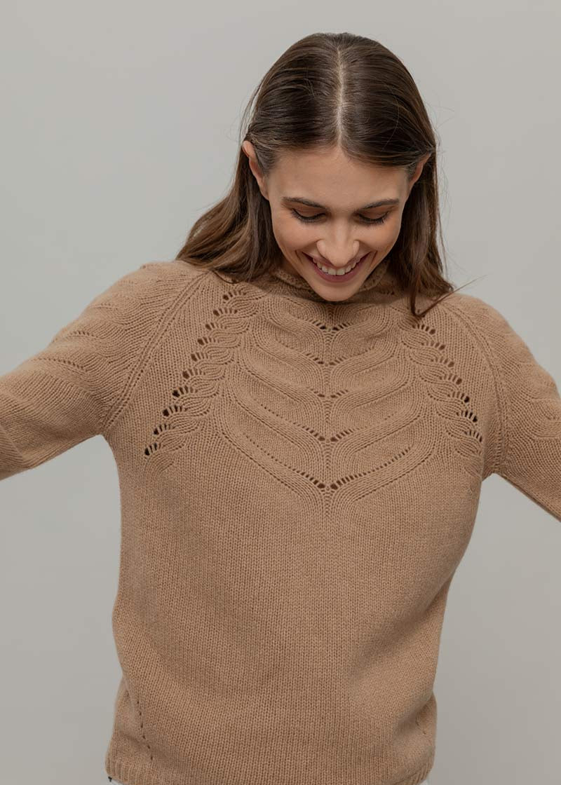 Maglia Donna Lana Corinna Maglione con Trecce Lana Rigenerata - Rifò Lab Moda circolare made in Italy