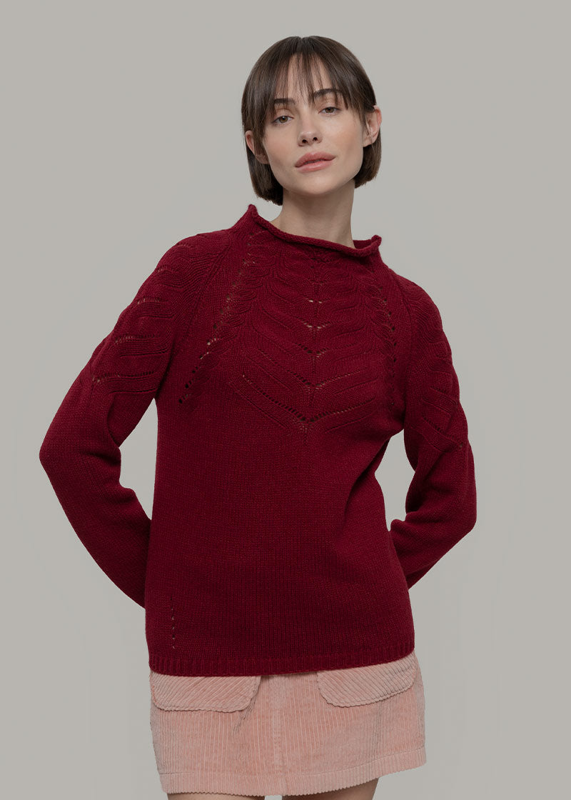 Maglia Donna Lana Corinna Maglione con Trecce Lana Rigenerata - Rifò Lab Moda circolare made in Italy