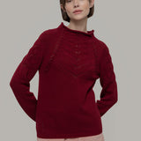 Maglia Donna Lana Corinna Maglione con Trecce Lana Rigenerata - Rifò Lab Moda circolare made in Italy