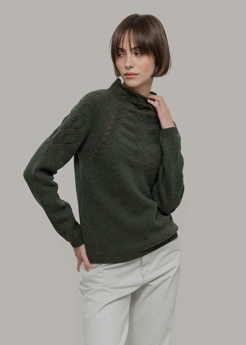 Maglia Donna Lana Corinna Maglione con Trecce Lana Rigenerata - Rifò Lab Moda circolare made in Italy