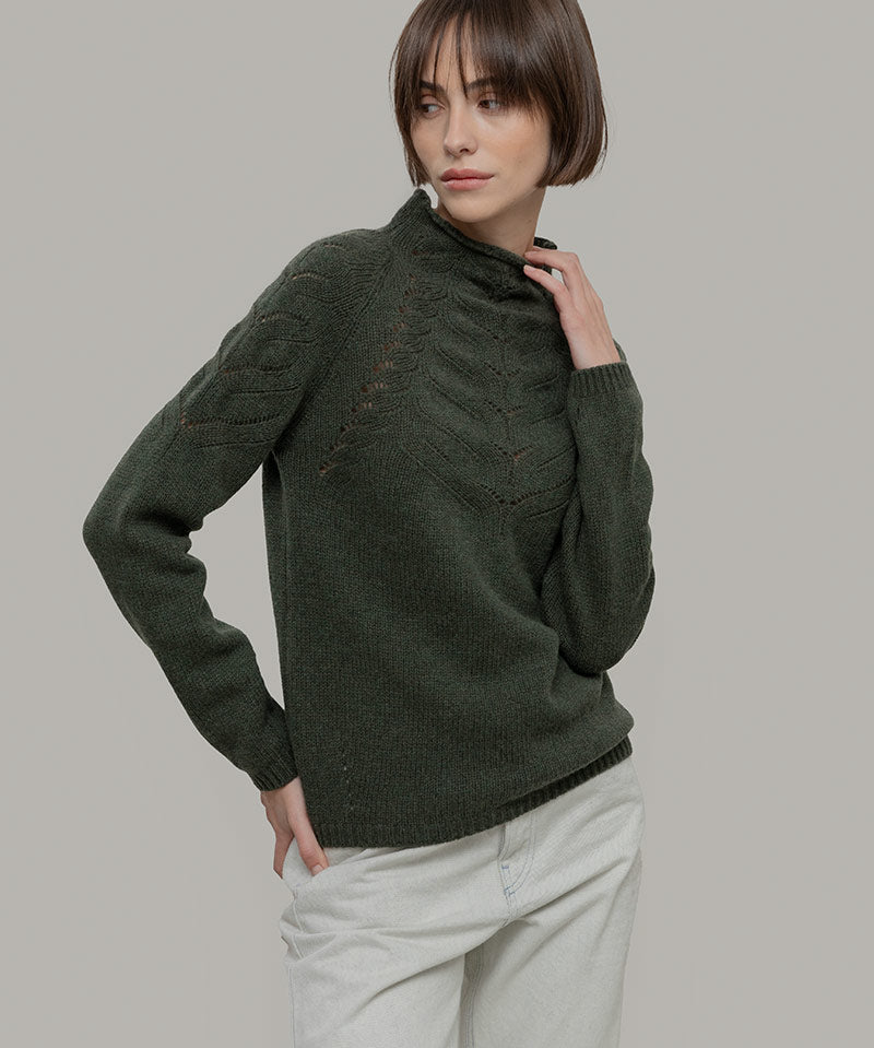 Maglia Donna Lana Corinna Maglione con Trecce Lana Rigenerata - Rifò Lab Moda circolare made in Italy