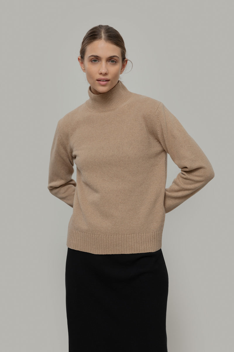 LASCANA Maglione Donna Beige Basic Casual Manica Lunga (IT 44, EU 40 LASCANA Maglione Donna Beige Basic Casual Manica Lunga (IT 44, EU 40