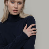 Blu Mora | Maglia collo alto cashmere rigenerato