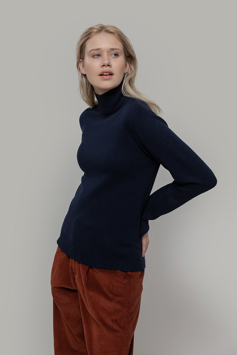 Blu Mora | Maglia collo alto cashmere rigenerato