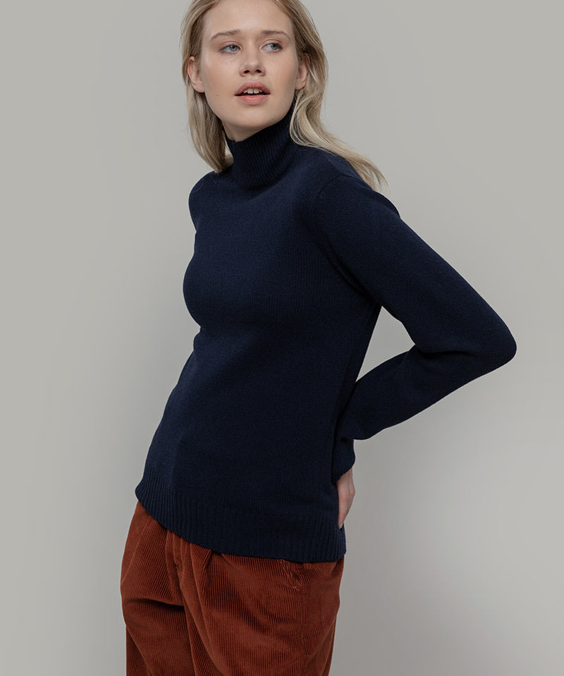 Blu Mora | Maglia collo alto cashmere rigenerato