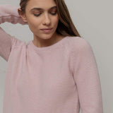 Maglia Girocollo Donna Cashmere Rigenerato Giulietta Rosa - Rifò Lab Moda circolare made in Italy