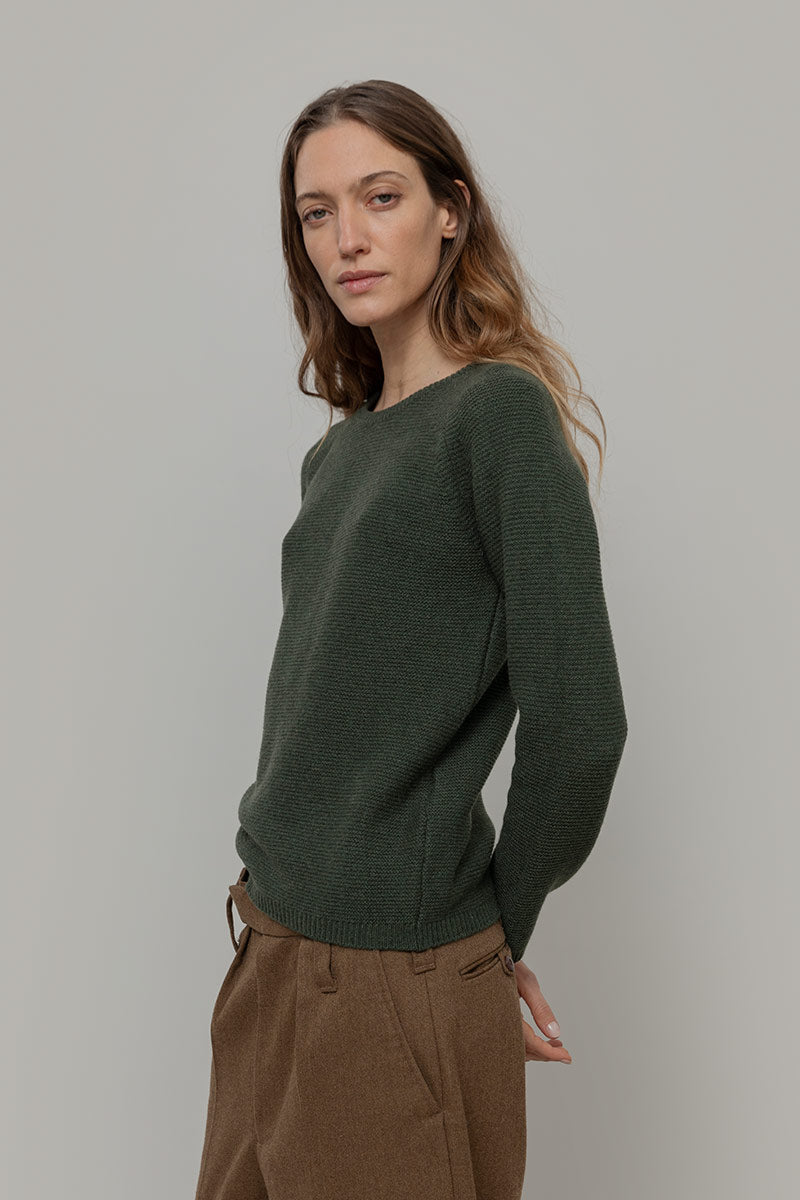 Verde Foresta | Maglia cashmere rigenerato