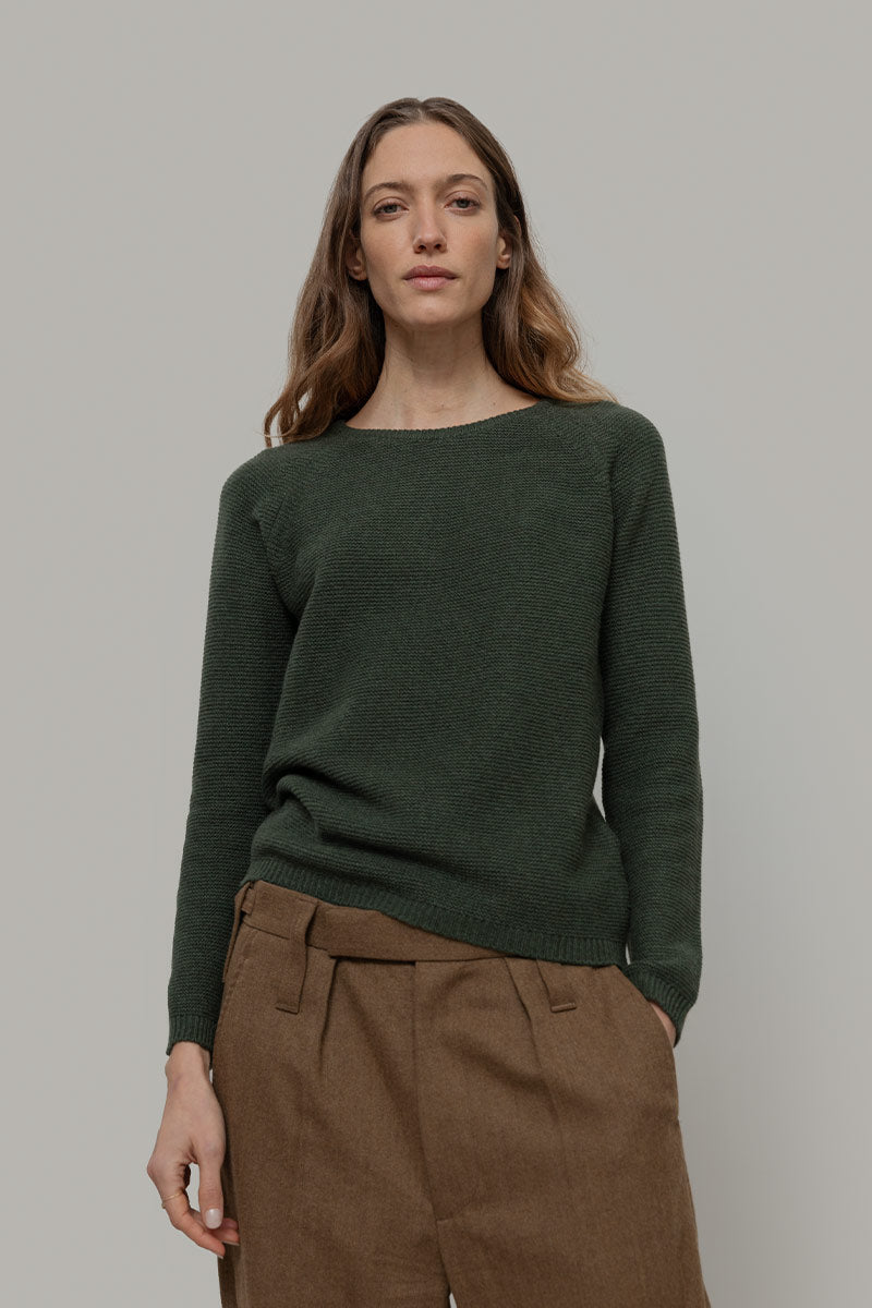 Verde Foresta | Maglia cashmere rigenerato