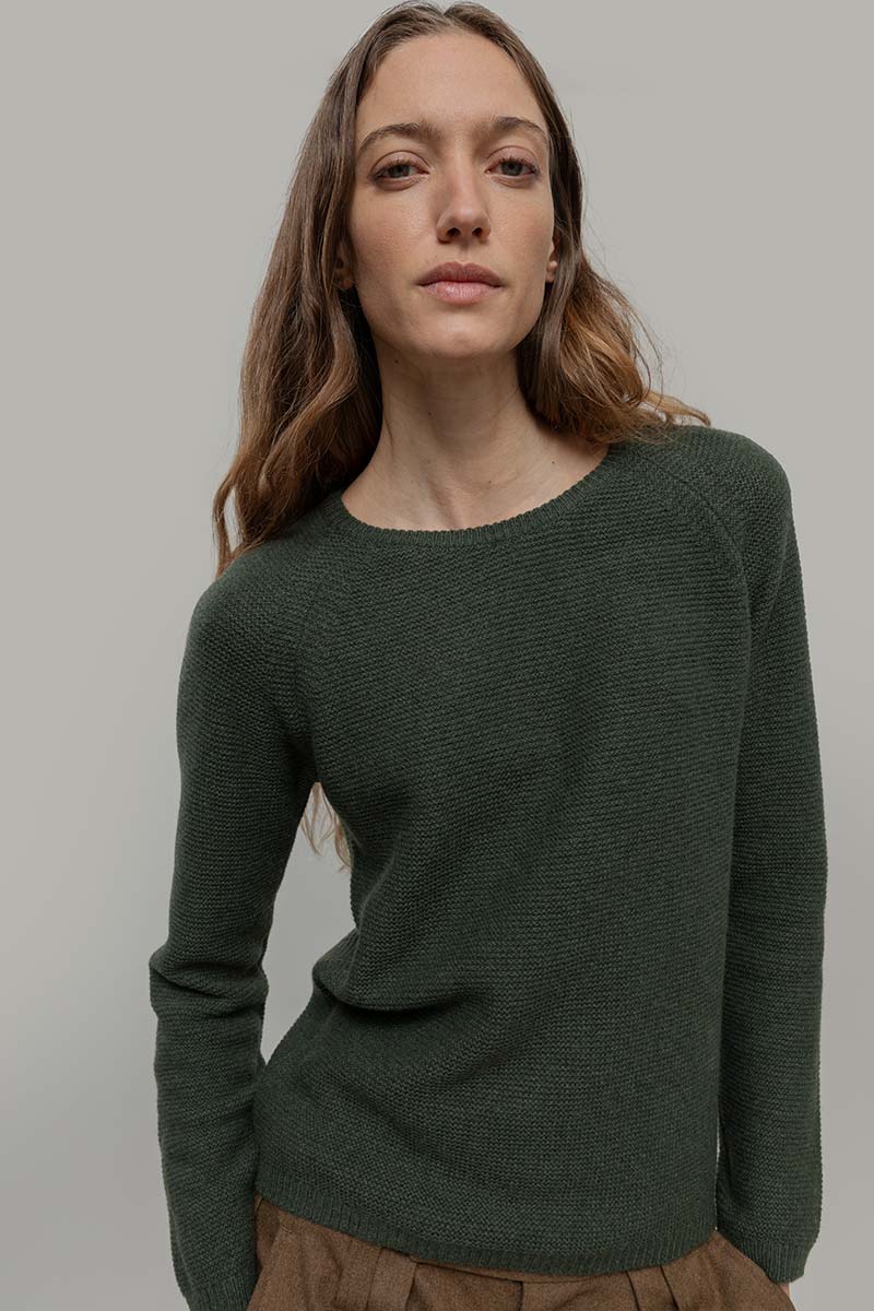 Verde Foresta | Maglia cashmere rigenerato