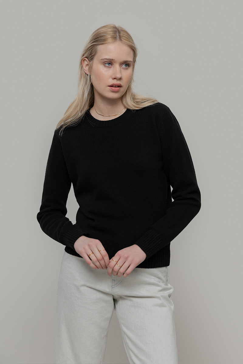 Nero Ardesia | Maglia Donna Lana Rigenerata Laura