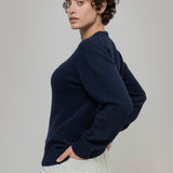 Maglia Donna Cashmere Rigenerato Edda Blu Mora - Rifò Lab Moda circolare made in Italy