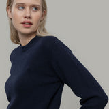 Maglia Donna Cashmere Rigenerato Edda Blu Mora