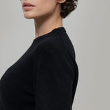 Maglia Donna Cashmere Rigenerato Edda Nero Ardesia - Rifò Lab Moda circolare made in Italy