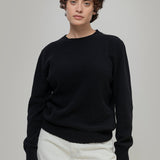 Maglia Donna Cashmere Rigenerato Edda Nero Ardesia - Rifò Lab Moda circolare made in Italy