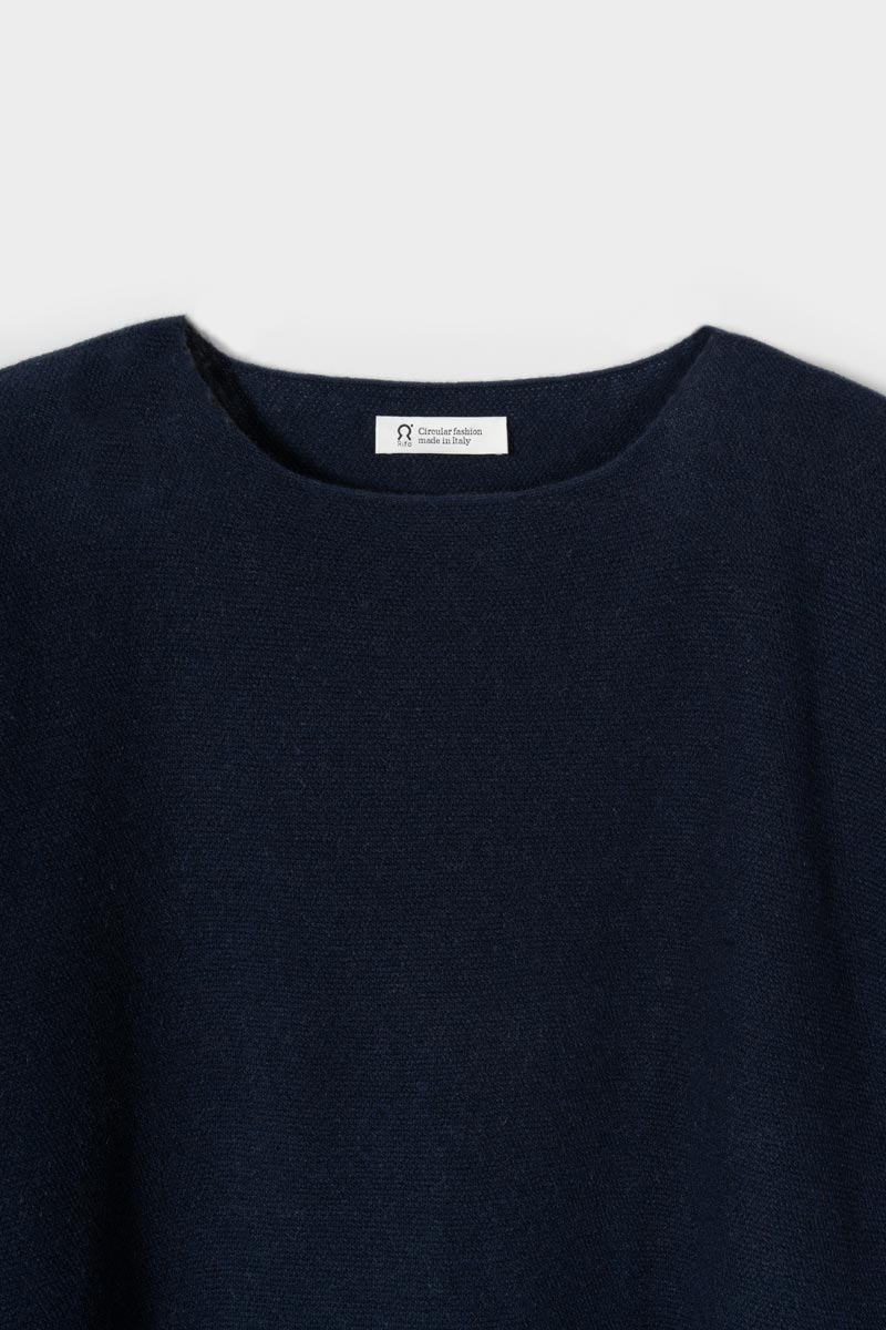 Maglia Donna Cashmere Rigenerato Dorotea Rifò Moda Circolare Made in Italy - Blu