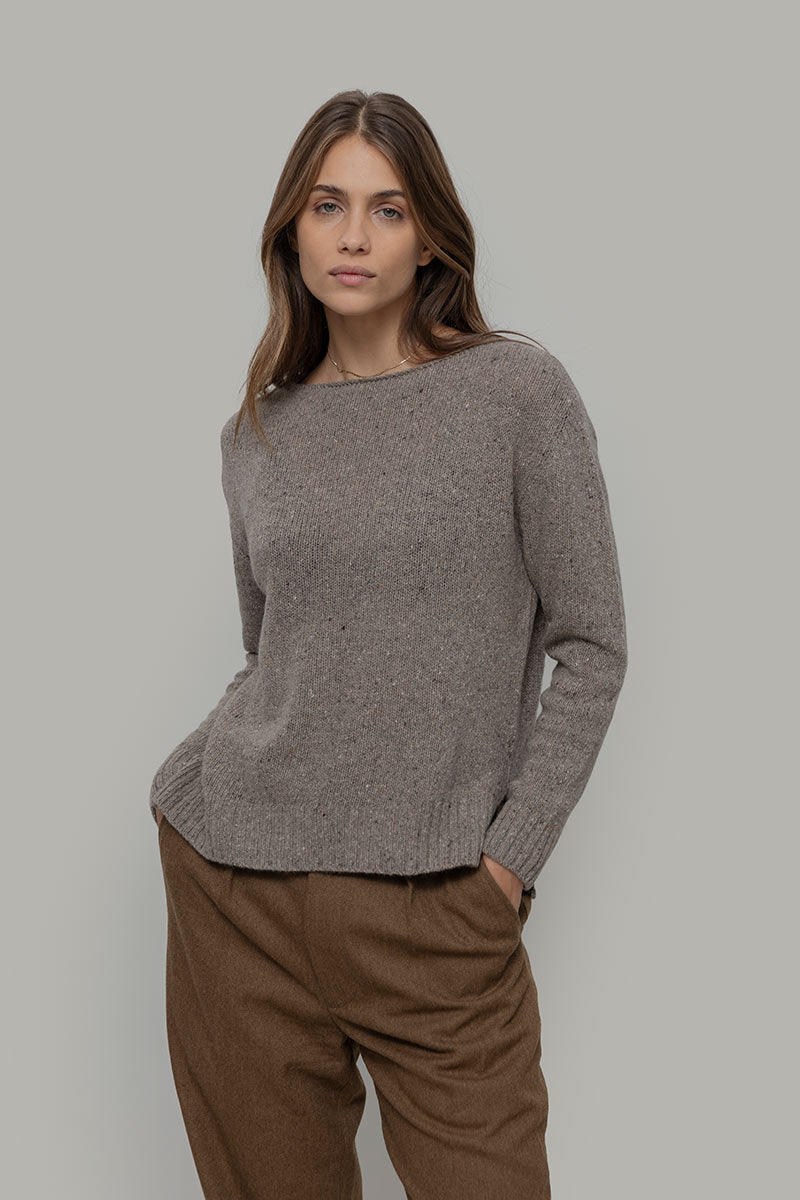 Maglia Donna Cashmere Rigenerato Eloisa Beige - Rifò Lab Moda circolare made in Italy