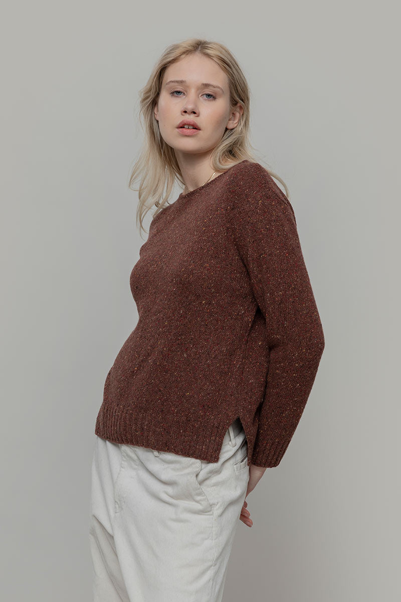Maglia Donna Cashmere Rigenerato Eloisa Arancio - Rifò Lab Moda circolare made in Italy