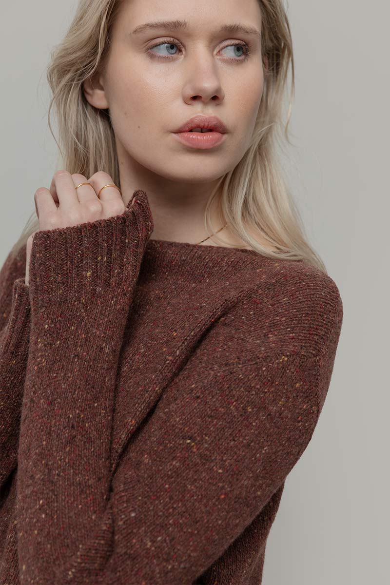 Maglia Donna Cashmere Rigenerato Eloisa Arancio - Rifò Lab Moda circolare made in Italy