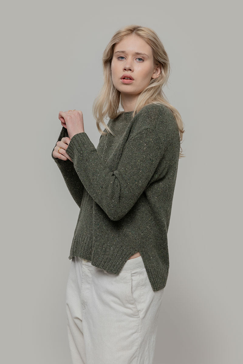 Maglia Donna Cashmere Rigenerato Eloisa Verde - Rifò Lab Moda circolare made in Italy