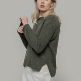 Maglia Donna Cashmere Rigenerato Eloisa Verde - Rifò Lab Moda circolare made in Italy